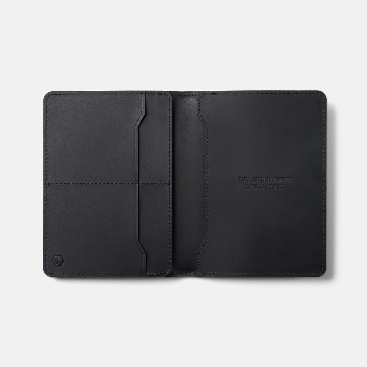 Passport Wallet - Midnight Black Leather