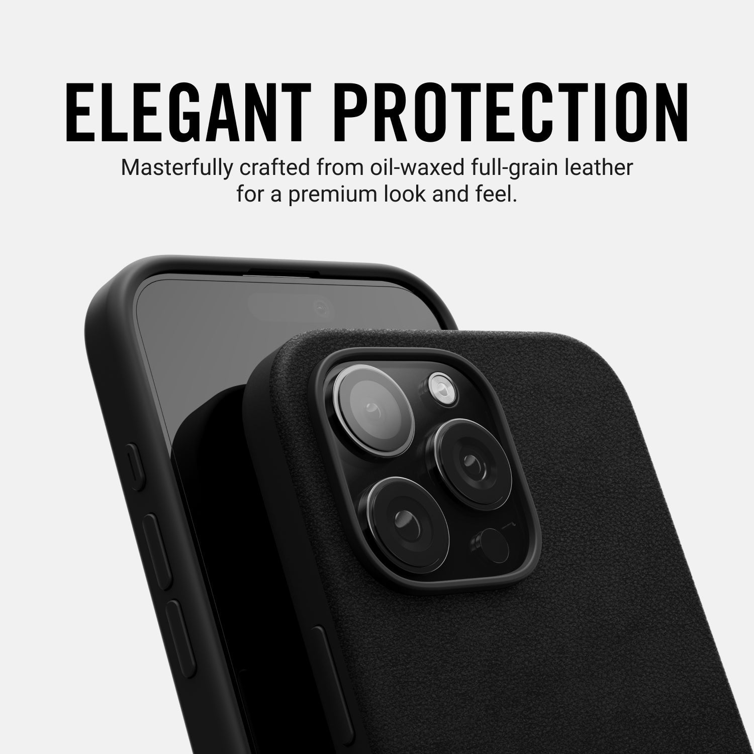 Ridge Phone Case - Midnight Black Leather - iPhone 16 Pro Max