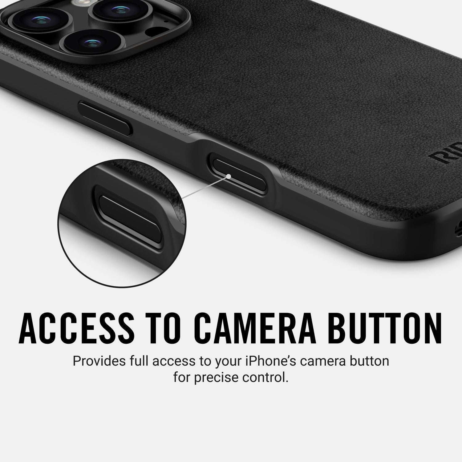 Ridge Phone Case - Midnight Black Leather - iPhone 16 Pro