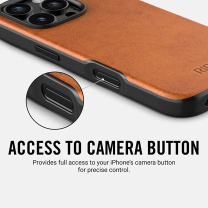 Ridge Phone Case - Tobacco Brown Leather - iPhone 16 Pro